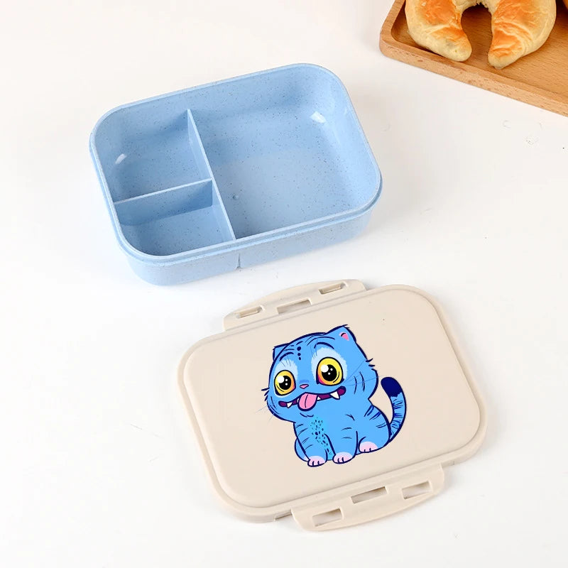 Kpop Demon Hunters Lunch Box for Boy Girl Cute Mira Zoey Jinu Portable Plastic Bento Box with Dinnerware Food Fruit Container