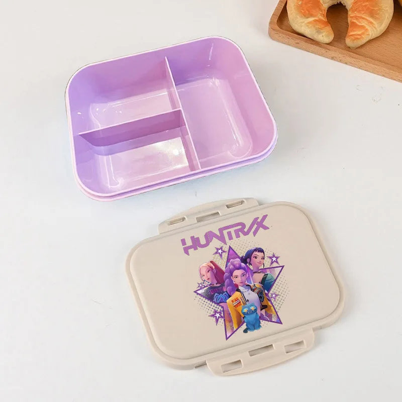 KPop Demon Hunters Lunch Box Cool Girls Portable Bento Box Anime Food Container Available Microwave Heat Kids Toast Boxes Gifts