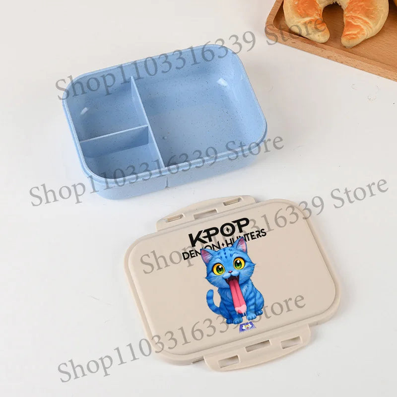 KPop Demon Hunters Lunch Box Cool Girls Portable Bento Box Anime Food Container Available Microwave Heat Kids Toast Boxes Gifts