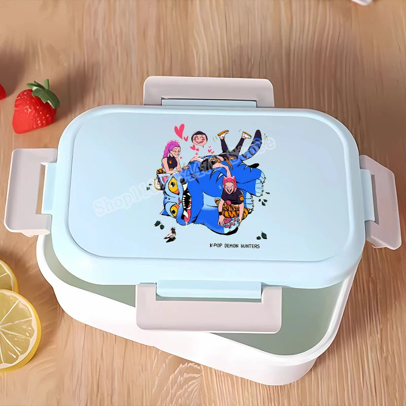 KPop Demon Hunters Lunchbox Anime Character Print Lunch Bags Student Portable Thermal Storage Boxs Cartoon Food Organiser Gifts
