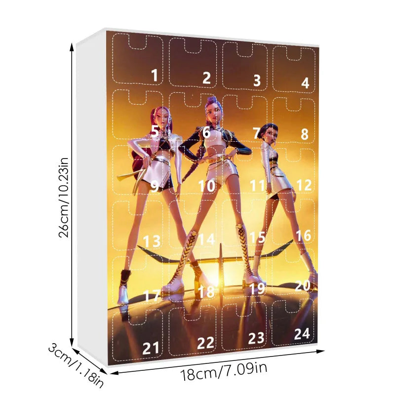 KPop Demon Hunters Advent Calendar Anime Doll Christmas Atmosphere Decorative Gifts New Year 24 Days Countdown Surprise Box Gift