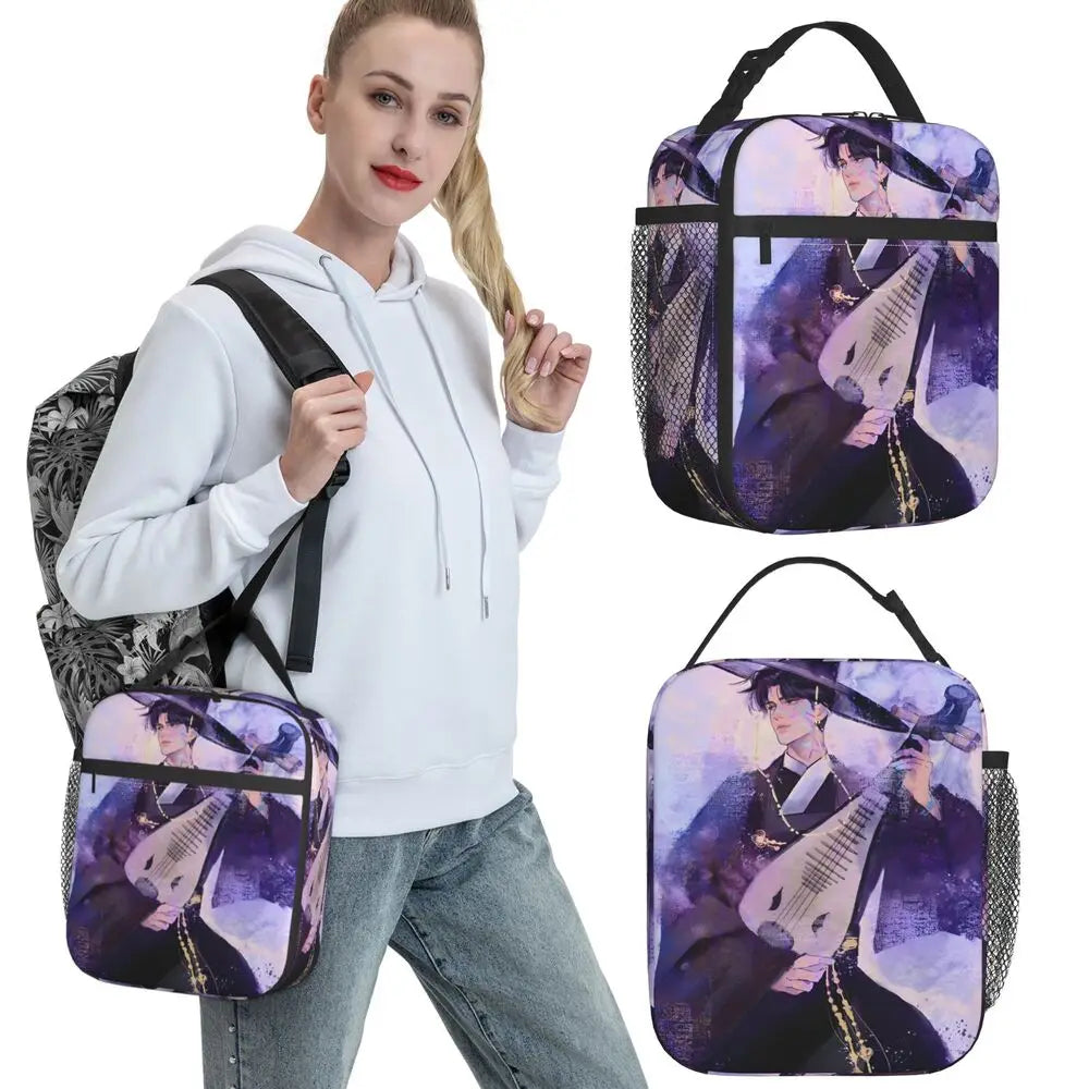 KPOP Demon Hunters Anime Lunch Bag Portable Lunch Box Girls Outdoor Picnic Print Cooler Bag Funny Oxford Tote Food Bags