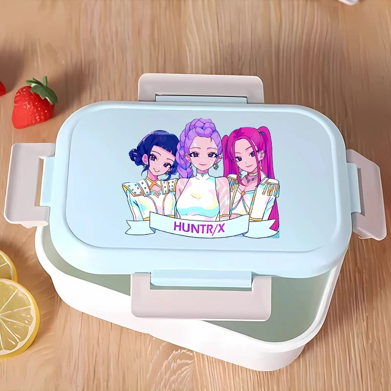 KPop Demon Hunters Lunchbox Anime Character Print Lunch Bags Student Portable Thermal Storage Boxs Cartoon Food Organiser Gifts