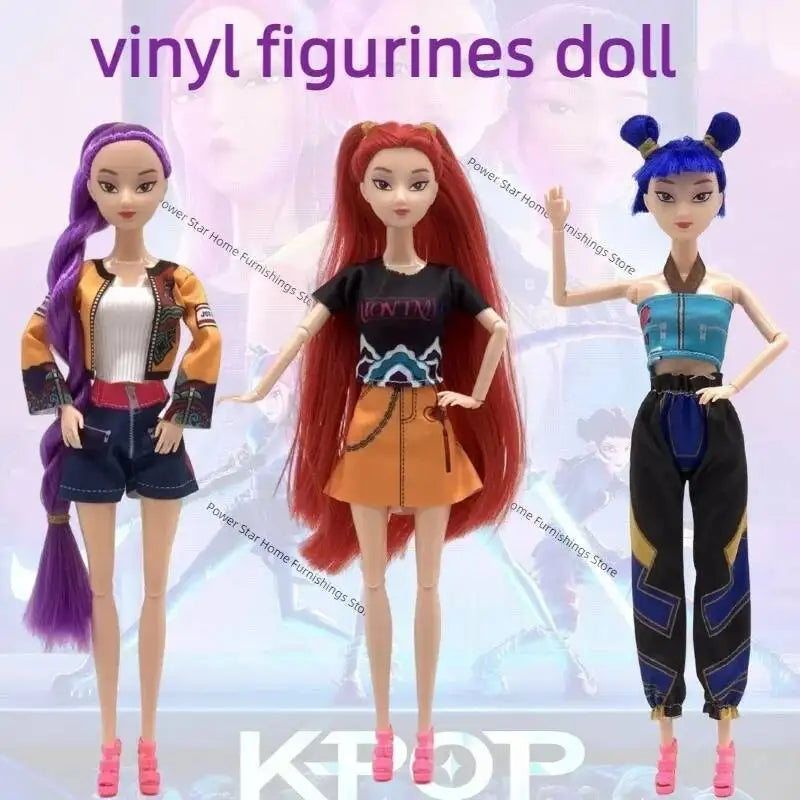 11in Kpop Demon Hunters Vinyl Figurines New K-POP Demon Slayer Miniatures Doll Lumimila Zoey Desktop Ornament Decoration Gifts
