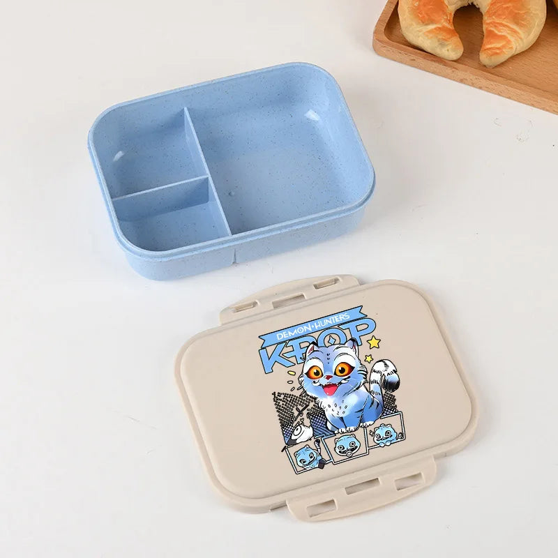 KPop Demon Hunters Lunch Box Cool Girls Portable Bento Box Anime Food Container Available Microwave Heat Kids Toast Boxes Gifts