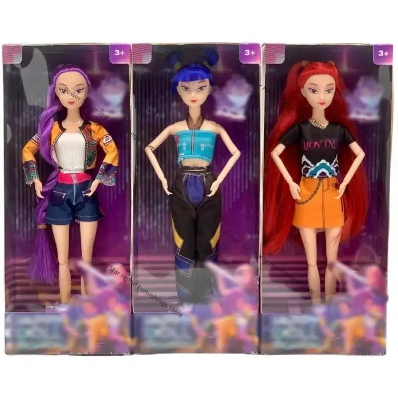 11in Kpop Demon Hunters Vinyl Figurines New K-POP Demon Slayer Miniatures Doll Lumimila Zoey Desktop Ornament Decoration Gifts