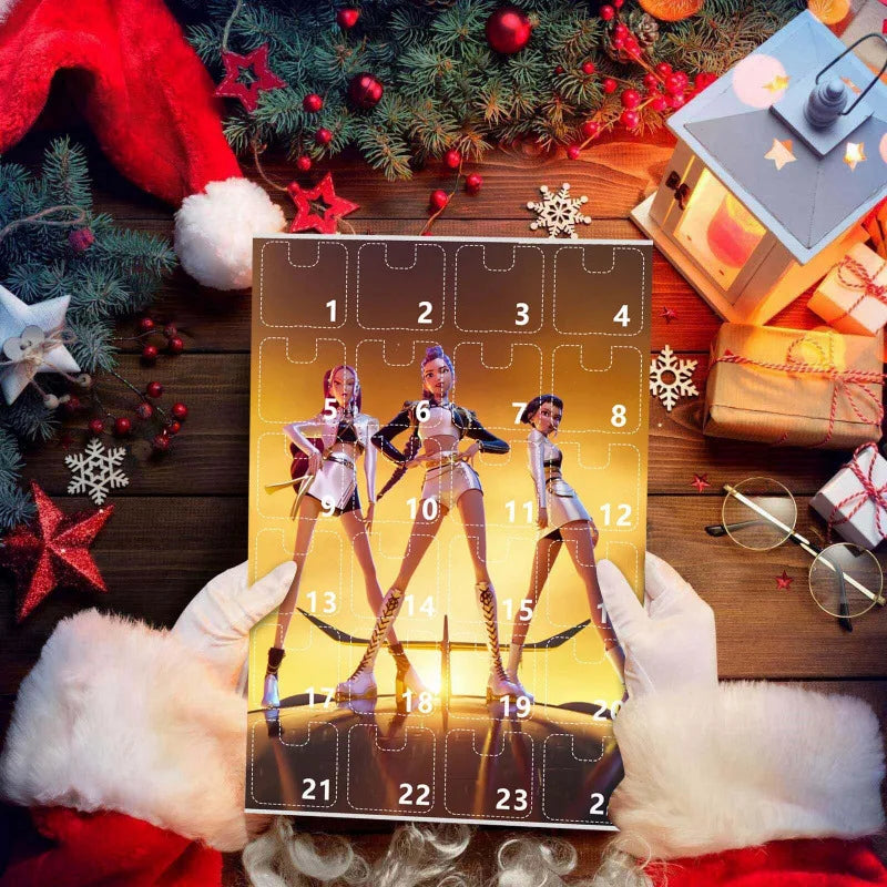 KPop Demon Hunters Advent Calendar Anime Doll Christmas Atmosphere Decorative Gifts New Year 24 Days Countdown Surprise Box Gift