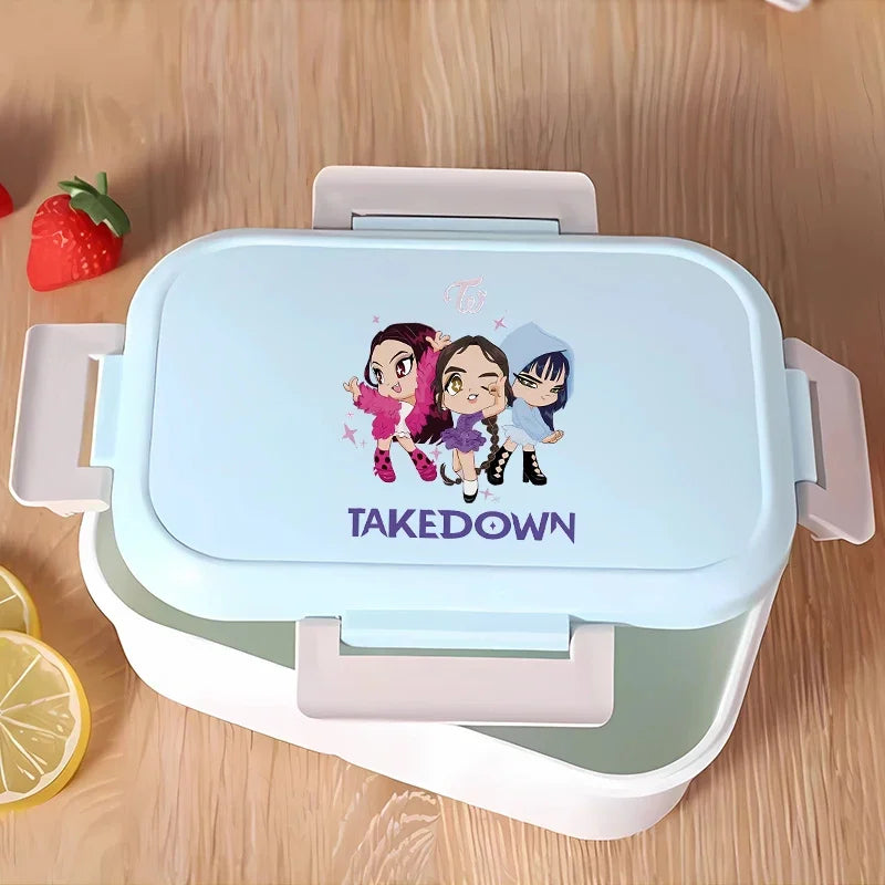 KPop Demon Hunters Lunchbox Anime Character Print Lunch Bags Student Portable Thermal Storage Boxs Cartoon Food Organiser Gifts