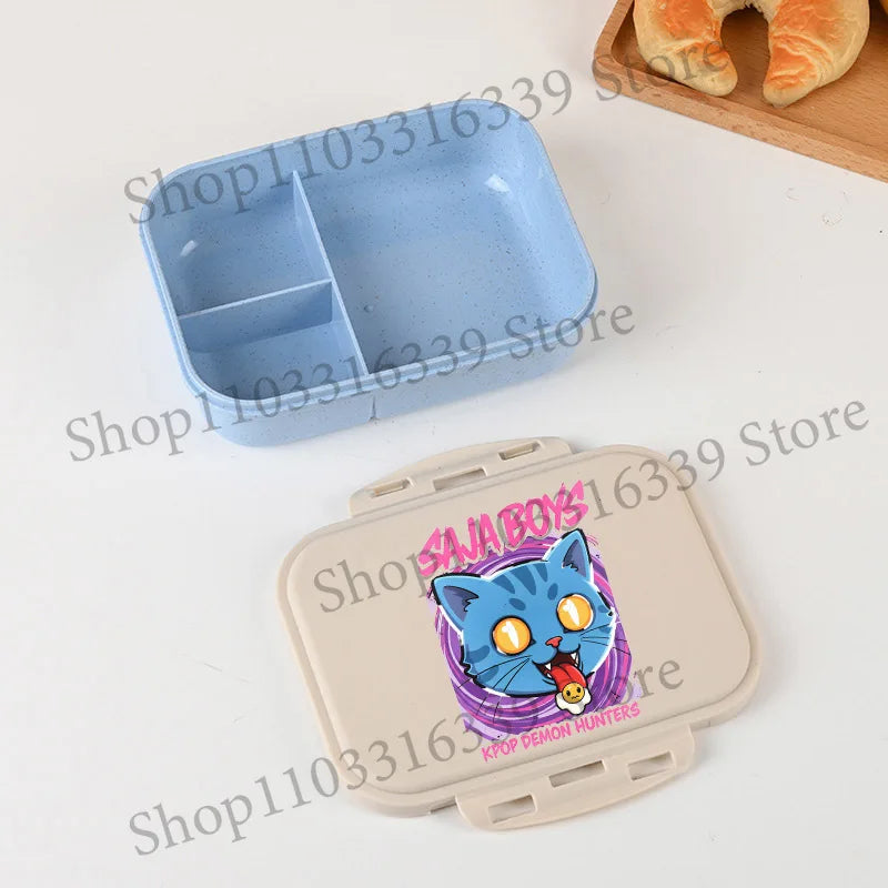 KPop Demon Hunters Lunch Box Cool Girls Portable Bento Box Anime Food Container Available Microwave Heat Kids Toast Boxes Gifts