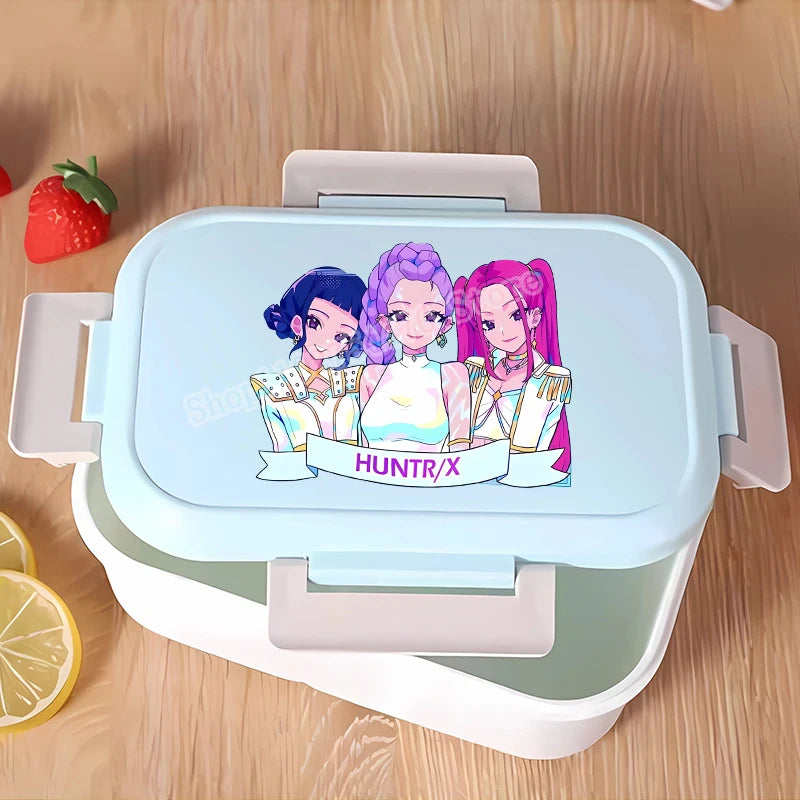 KPop Demon Hunters Lunchbox Anime Character Print Lunch Bags Student Portable Thermal Storage Boxs Cartoon Food Organiser Gifts