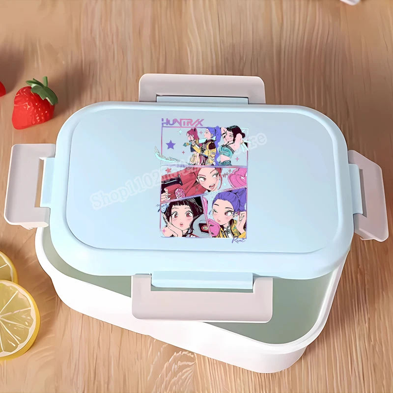 KPop Demon Hunters Lunchbox Anime Character Print Lunch Bags Student Portable Thermal Storage Boxs Cartoon Food Organiser Gifts