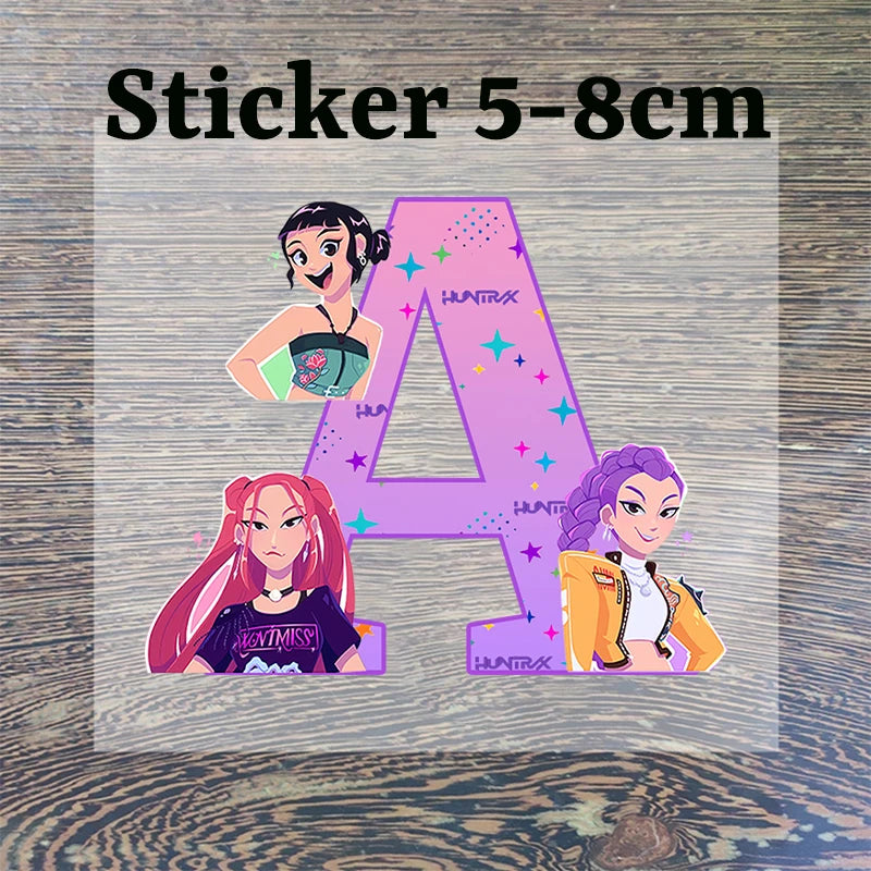 K-pop Demon Hunters Large Capacity Partitioned Lunch Box Cartoon Letter A-Z Printed Bento Box Portable Food Storage Container