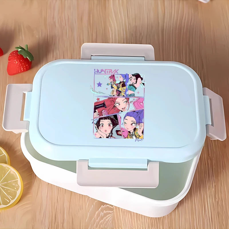 KPop Demon Hunters Lunchbox Anime Character Print Lunch Bags Student Portable Thermal Storage Boxs Cartoon Food Organiser Gifts