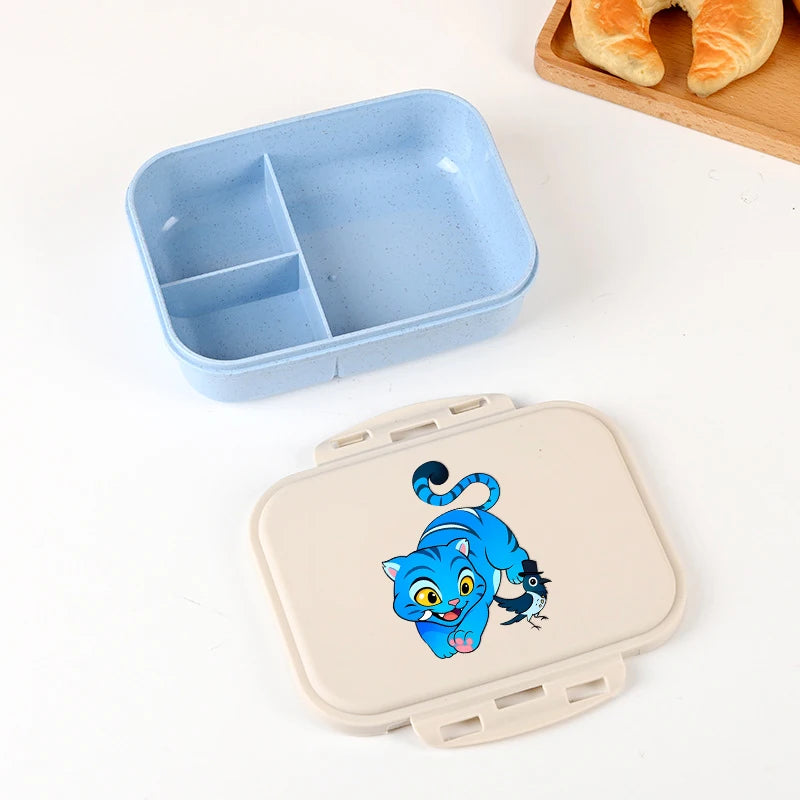 Kpop Demon Hunters Lunch Box for Boy Girl Cute Mira Zoey Jinu Portable Plastic Bento Box with Dinnerware Food Fruit Container