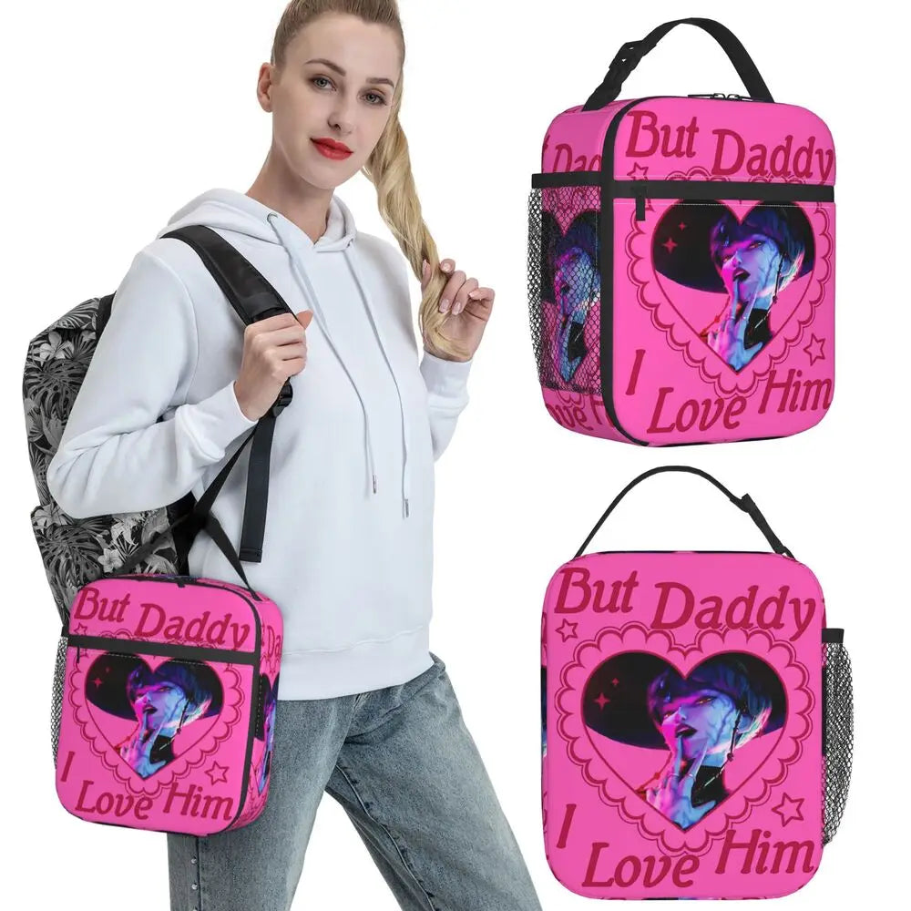 KPOP Demon Hunters Anime Lunch Bag Portable Lunch Box Girls Outdoor Picnic Print Cooler Bag Funny Oxford Tote Food Bags
