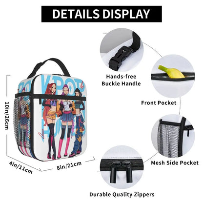 Lunch Boxes KPop Demon Hunters Huntrix Merch Storage Food Box Fashion Cooler Thermal Lunch Box For School