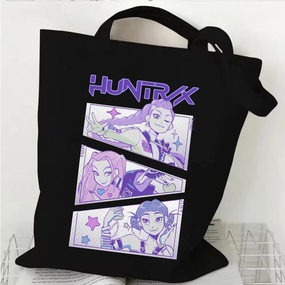 2025 Movie KPop Demon Hunters Canvas Bag Shopping Canvas Shopping Tote Bag Fashion Shopping Bag