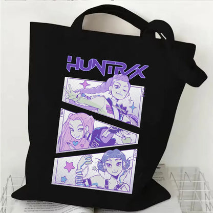 2025 Movie KPop Demon Hunters Canvas Bag Shopping Canvas Shopping Tote Bag Fashion Shopping Bag