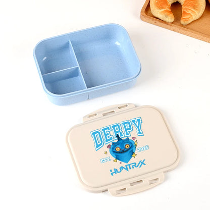 Kpop Demon Hunters Lunch Box for Boy Girl Cute Mira Zoey Jinu Portable Plastic Bento Box with Dinnerware Food Fruit Container