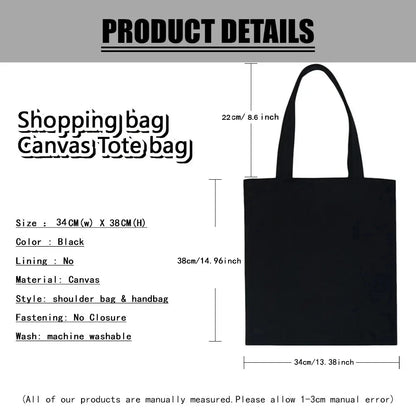 2025 Movie KPop Demon Hunters Canvas Bag Shopping Canvas Shopping Tote Bag Fashion Shopping Bag