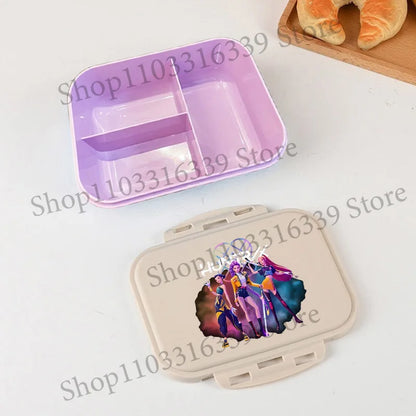 KPop Demon Hunters Lunch Box Cool Girls Portable Bento Box Anime Food Container Available Microwave Heat Kids Toast Boxes Gifts