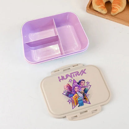 KPop Demon Hunters Lunch Box Cool Girls Portable Bento Box Anime Food Container Available Microwave Heat Kids Toast Boxes Gifts