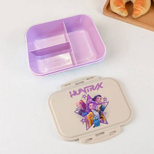 KPop Demon Hunters Lunch Box Cool Girls Portable Bento Box Anime Food Container Available Microwave Heat Kids Toast Boxes Gifts