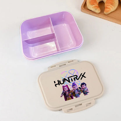 KPop Demon Hunters Lunch Box Cool Girls Portable Bento Box Anime Food Container Available Microwave Heat Kids Toast Boxes Gifts