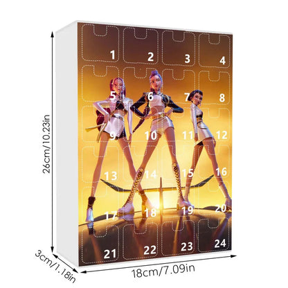 KPop Demon Hunters Advent Calendar Anime Doll Christmas Atmosphere Decorative Gifts New Year 24 Days Countdown Surprise Box Gift
