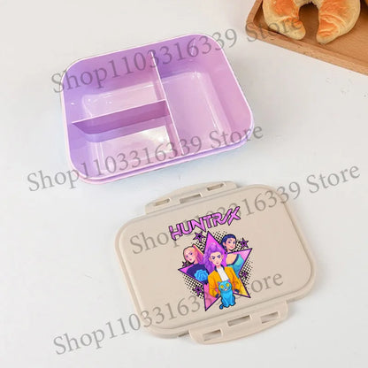 KPop Demon Hunters Lunch Box Cool Girls Portable Bento Box Anime Food Container Available Microwave Heat Kids Toast Boxes Gifts