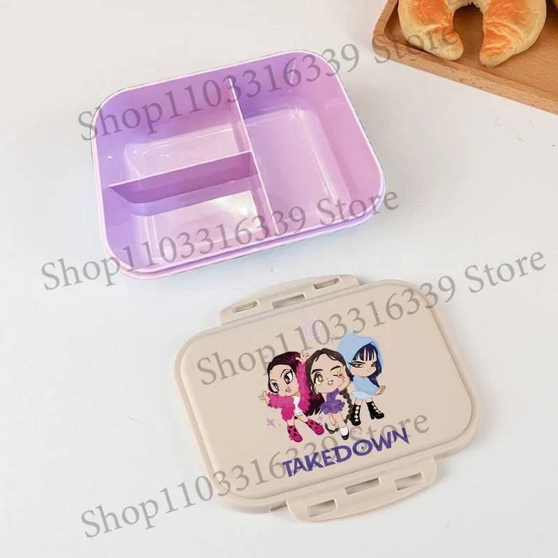 KPop Demon Hunters Lunch Box Cool Girls Portable Bento Box Anime Food Container Available Microwave Heat Kids Toast Boxes Gifts