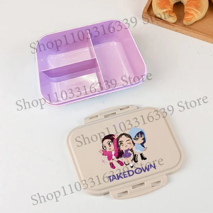 KPop Demon Hunters Lunch Box Cool Girls Portable Bento Box Anime Food Container Available Microwave Heat Kids Toast Boxes Gifts