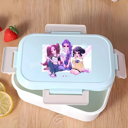 KPop Demon Hunters Lunchbox Anime Character Print Lunch Bags Student Portable Thermal Storage Boxs Cartoon Food Organiser Gifts