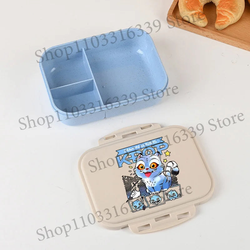 KPop Demon Hunters Lunch Box Cool Girls Portable Bento Box Anime Food Container Available Microwave Heat Kids Toast Boxes Gifts