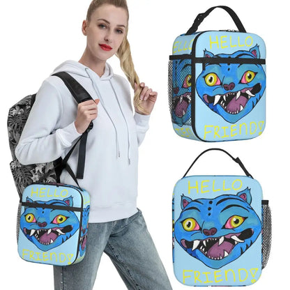 KPOP Demon Hunters Anime Lunch Bag Portable Lunch Box Girls Outdoor Picnic Print Cooler Bag Funny Oxford Tote Food Bags