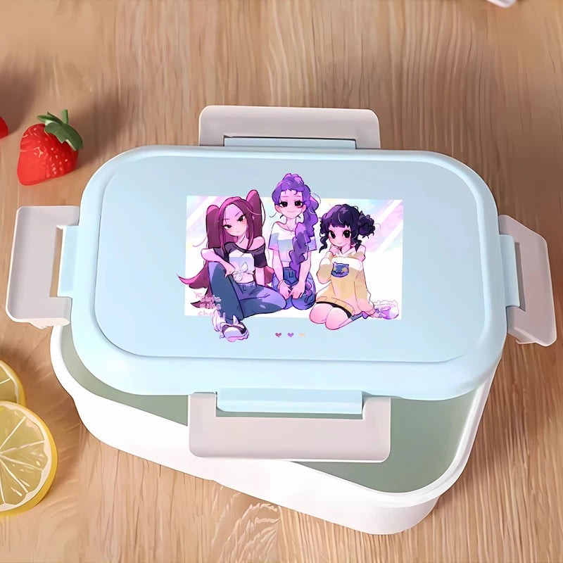 KPop Demon Hunters Lunchbox Anime Character Print Lunch Bags Student Portable Thermal Storage Boxs Cartoon Food Organiser Gifts