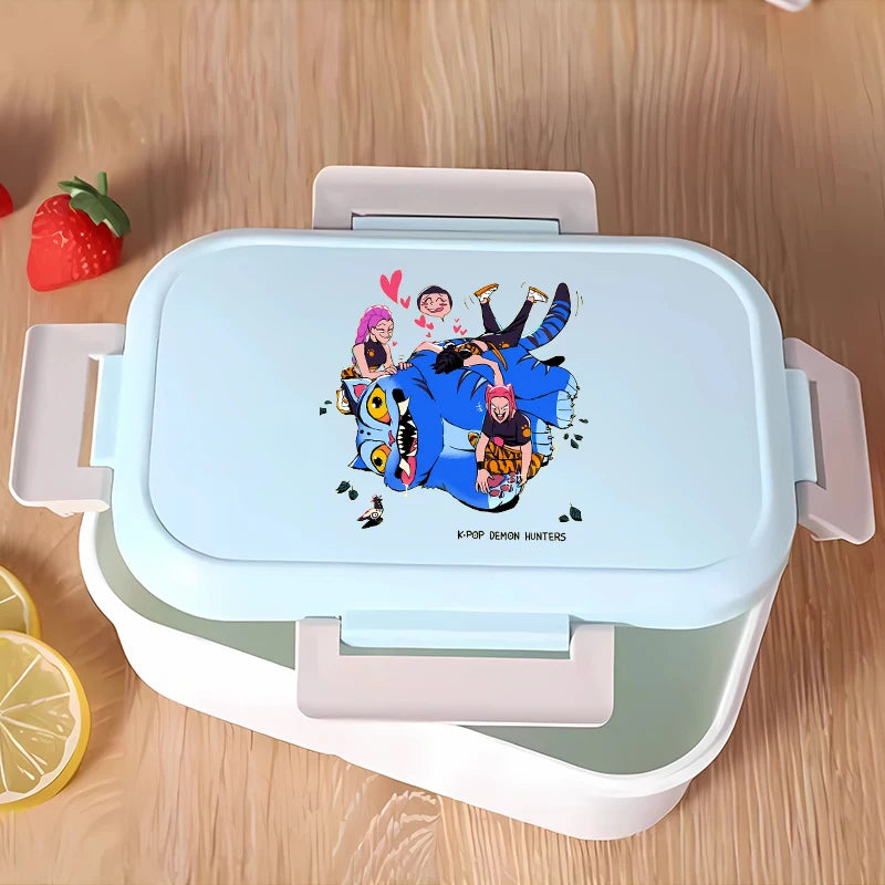 KPop Demon Hunters Lunchbox Anime Character Print Lunch Bags Student Portable Thermal Storage Boxs Cartoon Food Organiser Gifts