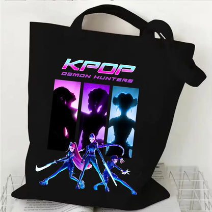 2025 Movie KPop Demon Hunters Canvas Bag Shopping Canvas Shopping Tote Bag Fashion Shopping Bag