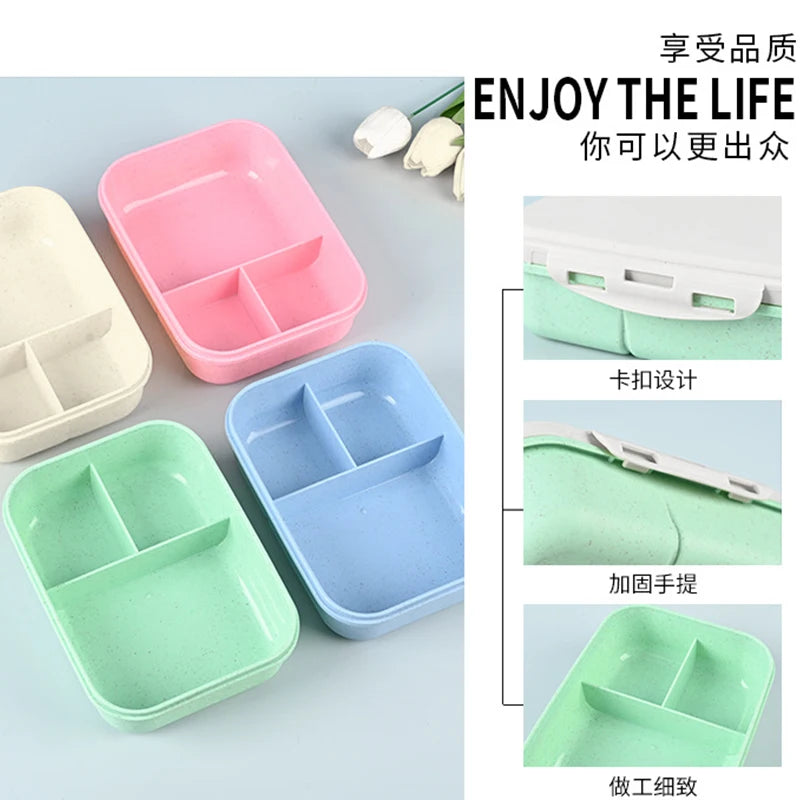 Kpop Demon Hunters Lunch Box for Boy Girl Cute Mira Zoey Jinu Portable Plastic Bento Box with Dinnerware Food Fruit Container