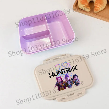 KPop Demon Hunters Lunch Box Cool Girls Portable Bento Box Anime Food Container Available Microwave Heat Kids Toast Boxes Gifts