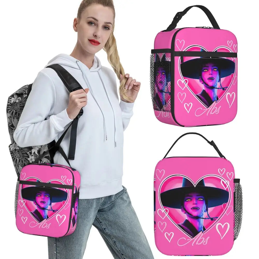 KPOP Demon Hunters Anime Lunch Bag Portable Lunch Box Girls Outdoor Picnic Print Cooler Bag Funny Oxford Tote Food Bags